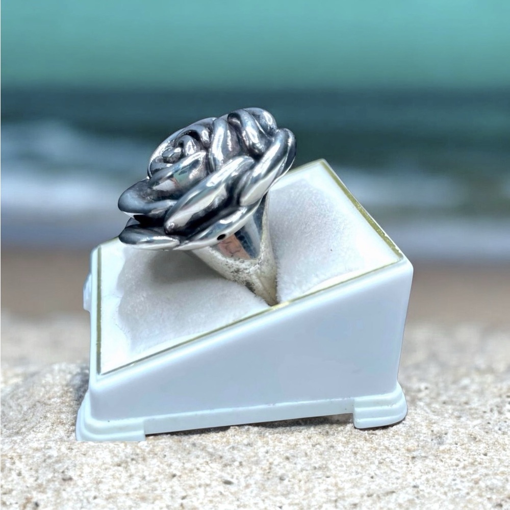 🌺Large Sterling Rose Ring - Picture 5 of 11